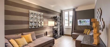 Apartment, 1 Schlafzimmer | Wohnbereich | Flachbildfernseher