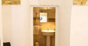 Shower, free toiletries, hair dryer, bidet