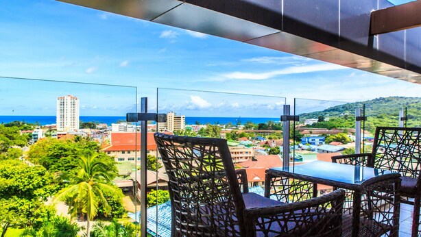 Panoramic-Apartment, 1 King-Bett, Küche, Strandnähe | Ausblick vom Zimmer