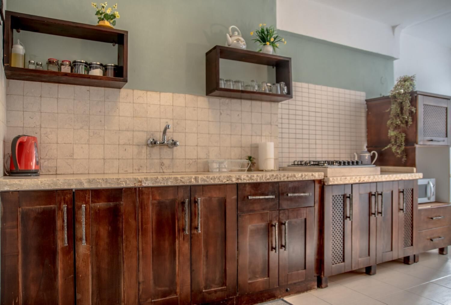 Standard Apartment, 3 Bedrooms | Private kitchen | Full-size fridge, microwave, stovetop, coffee/tea maker