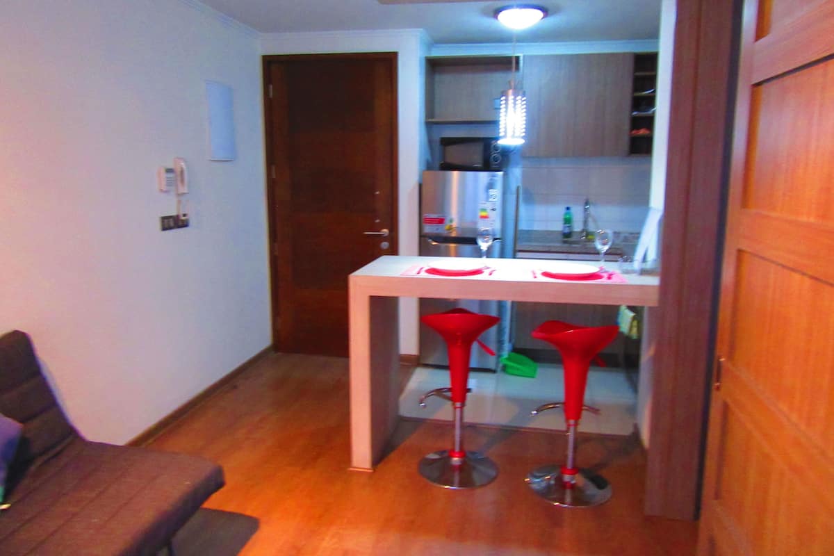 Fridge, oven, stovetop, electric kettle
