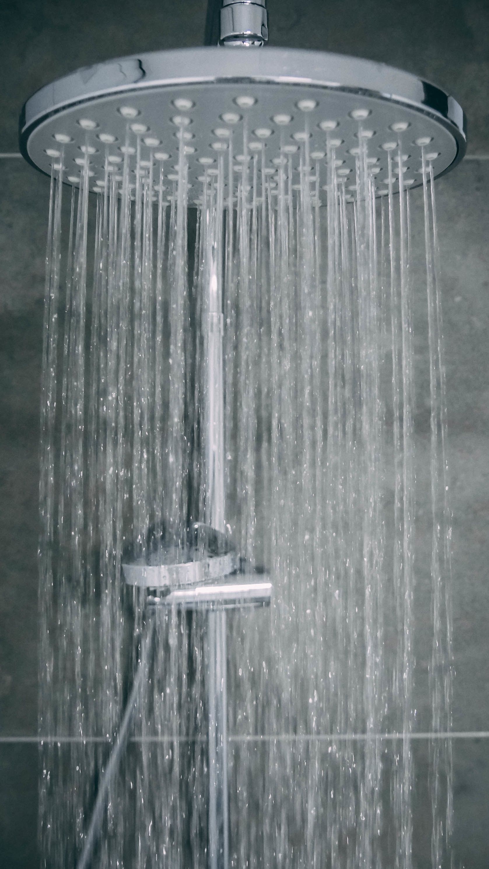 A showerhead with multiple water jets.