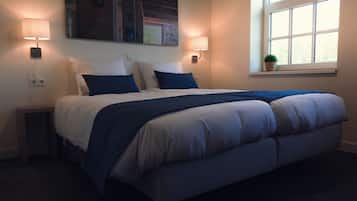 Premium bedding, desk, soundproofing, iron/ironing board