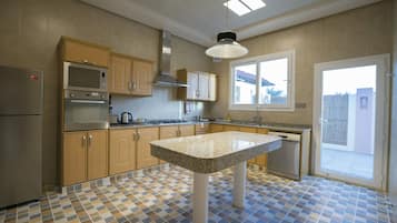 Grand Villa, 2 Bedrooms, Private Pool, Garden Area | Private kitchen | Full-sized fridge, microwave, oven, stovetop