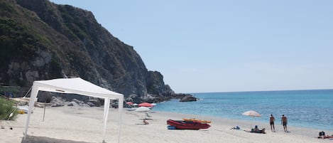 Private beach, beach volleyball