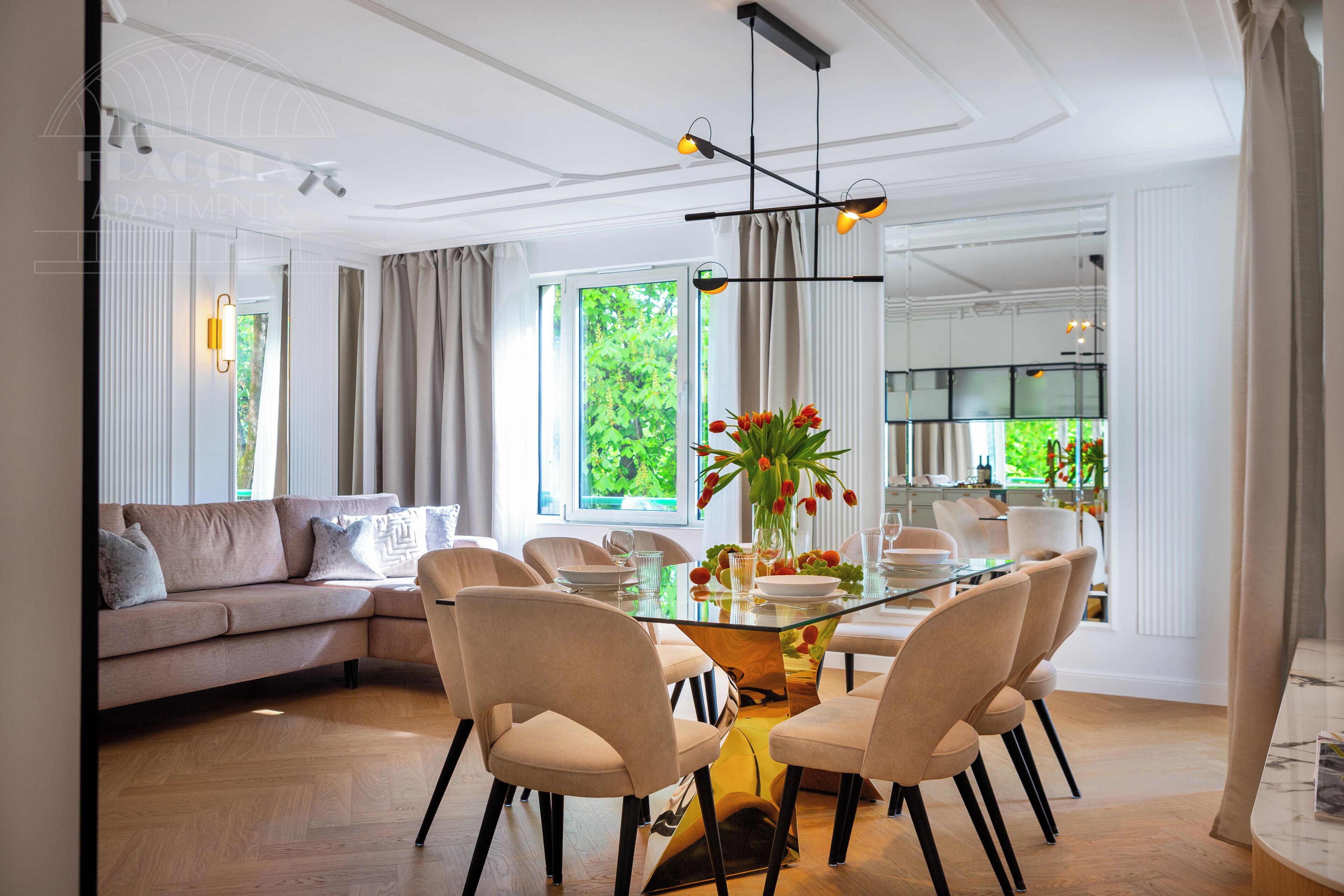 Appartement Luxe, 3 chambres, 2 salles de bains, vue parc (Sw. Tomasza 34 Street) | Coin séjour