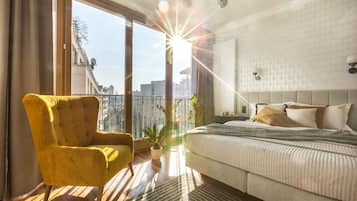 Elite-Studiosuite, 1 Queen-Bett, Balkon, Stadtblick (Zwierzyniecka 24 Street) | Eigene Küche