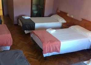 Desk, free WiFi, bed sheets