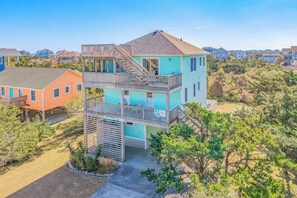 Exterior - Oceanview Home with Private Pool, Hot Tub, Game Room, and Screened Porch (Salvo)