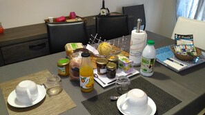 Daily self-service breakfast (EUR 7 per person)