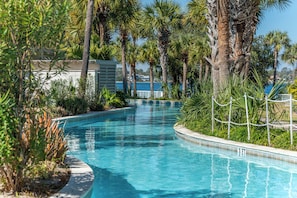 A heated pool - V310 Cozy Gulf View Villa w/Private Balcony Washer/Dryer & Free Beach Chairs (Fort Walton Beach)