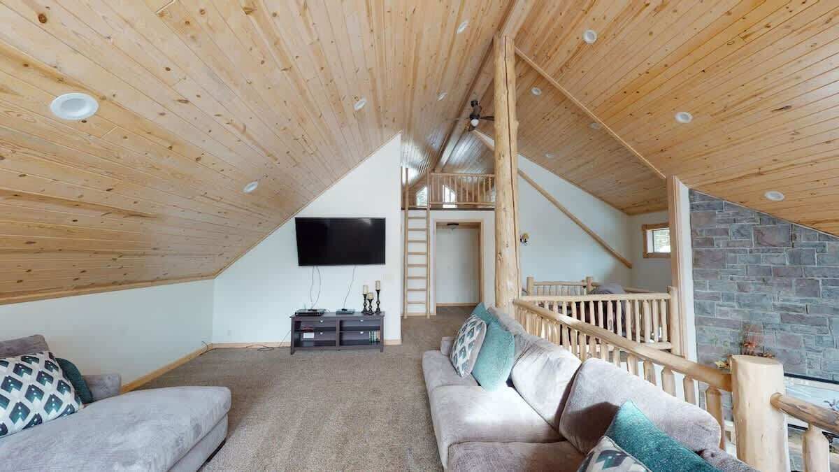 TV, fireplace, offices