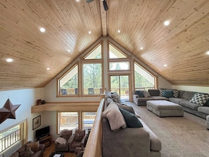 TV, fireplace, offices