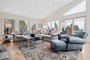 电视、壁炉、DVD 播放器、立体声音响