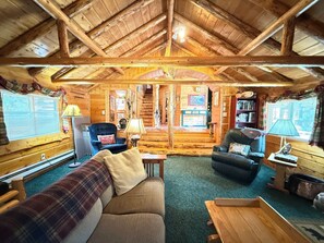 Smart TV, fireplace, DVD player