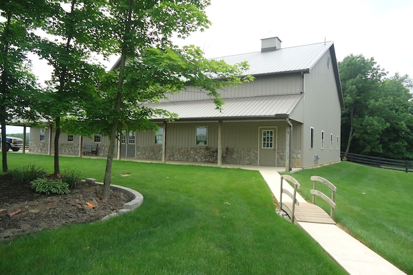 Sunset Apartment is on the far right of the barn.