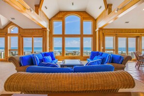 TV, DVD player, video library, stereo