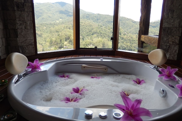 Honeymoon Chalet, Hot Tub | Private spa tub