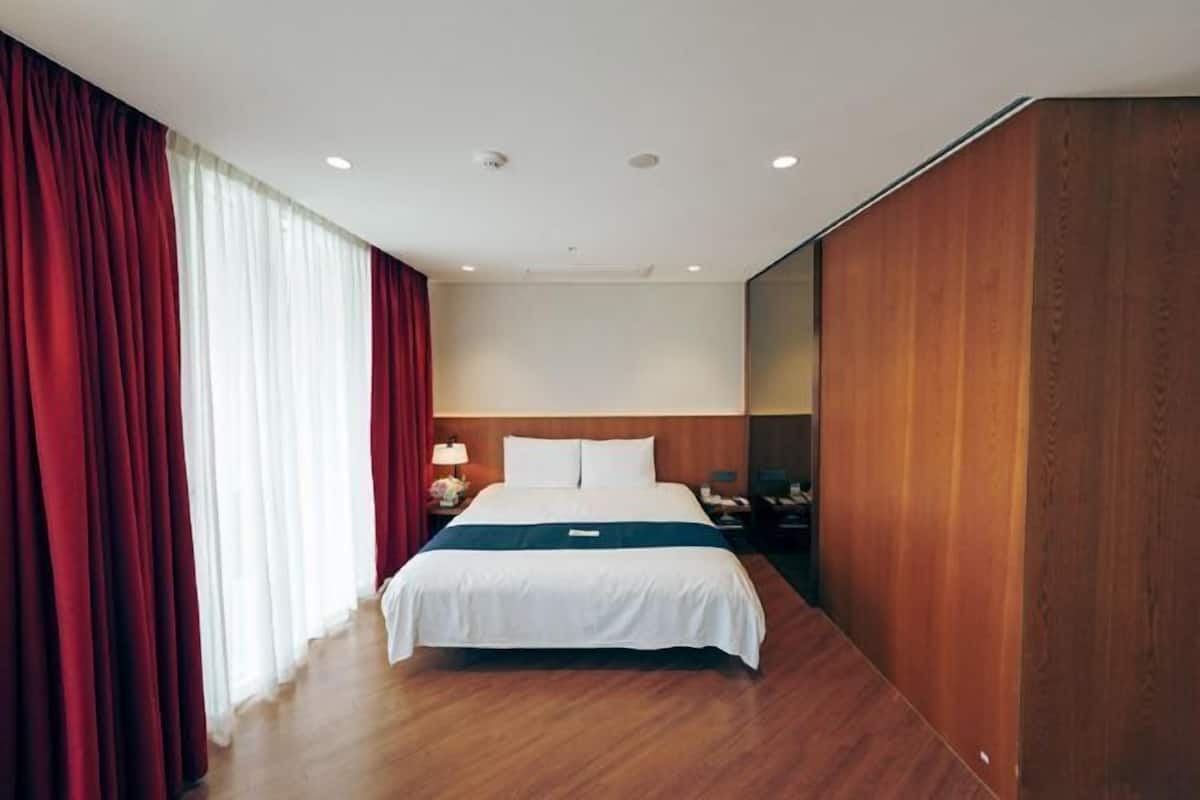1 slaapkamer, luxe beddengoed, donzen dekbedden, een kluis op de kamer