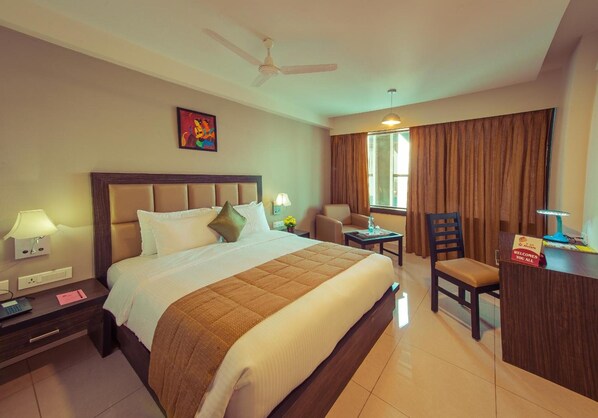 In-room safe, desk, laptop workspace, soundproofing