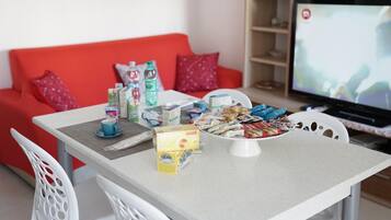 Fridge, microwave, stovetop, espresso maker