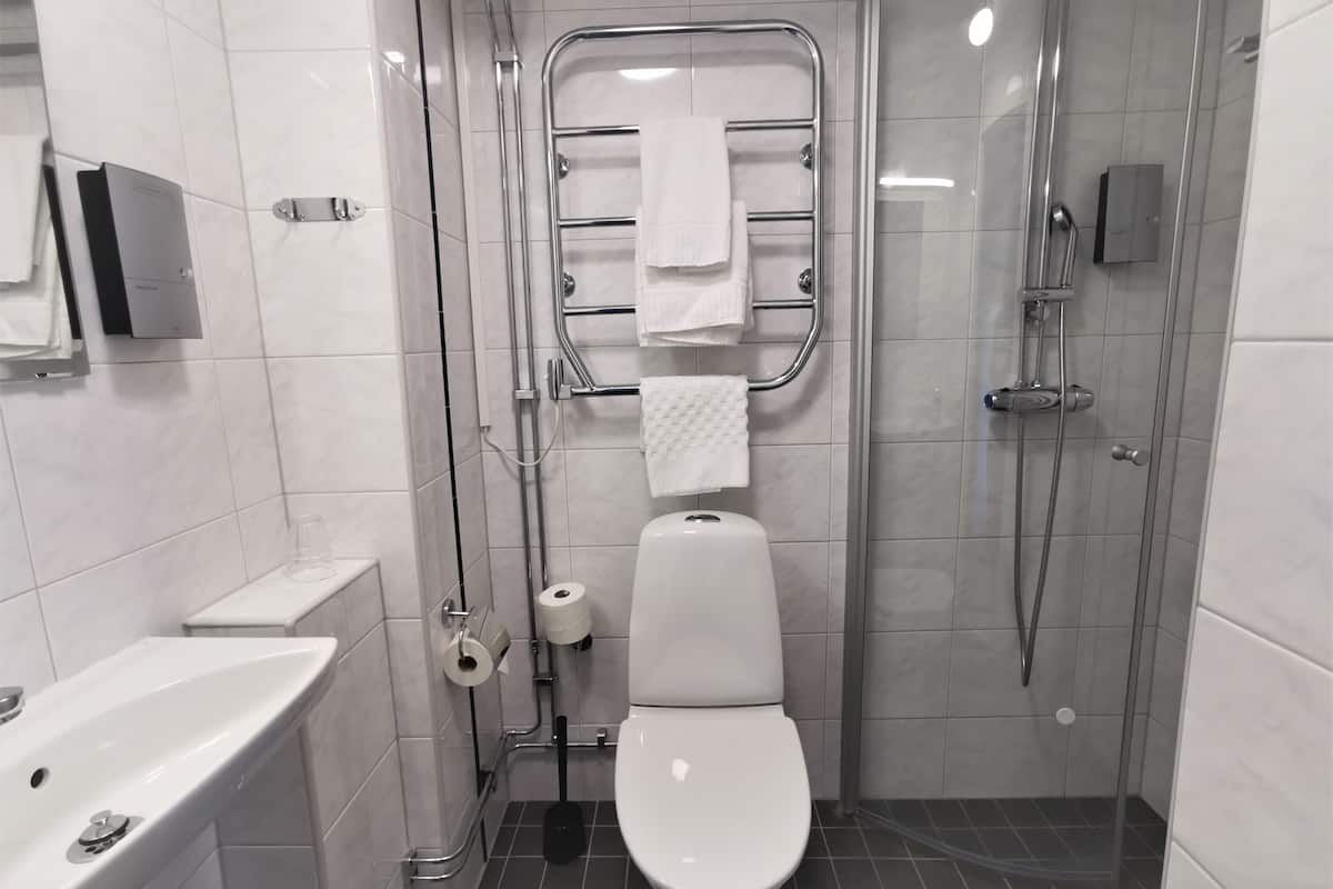 economy single room, 1 single bed | bathroom | shower, free toiletries, hair dryer, towels