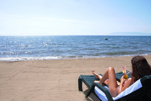 Private beach, sun loungers, beach umbrellas