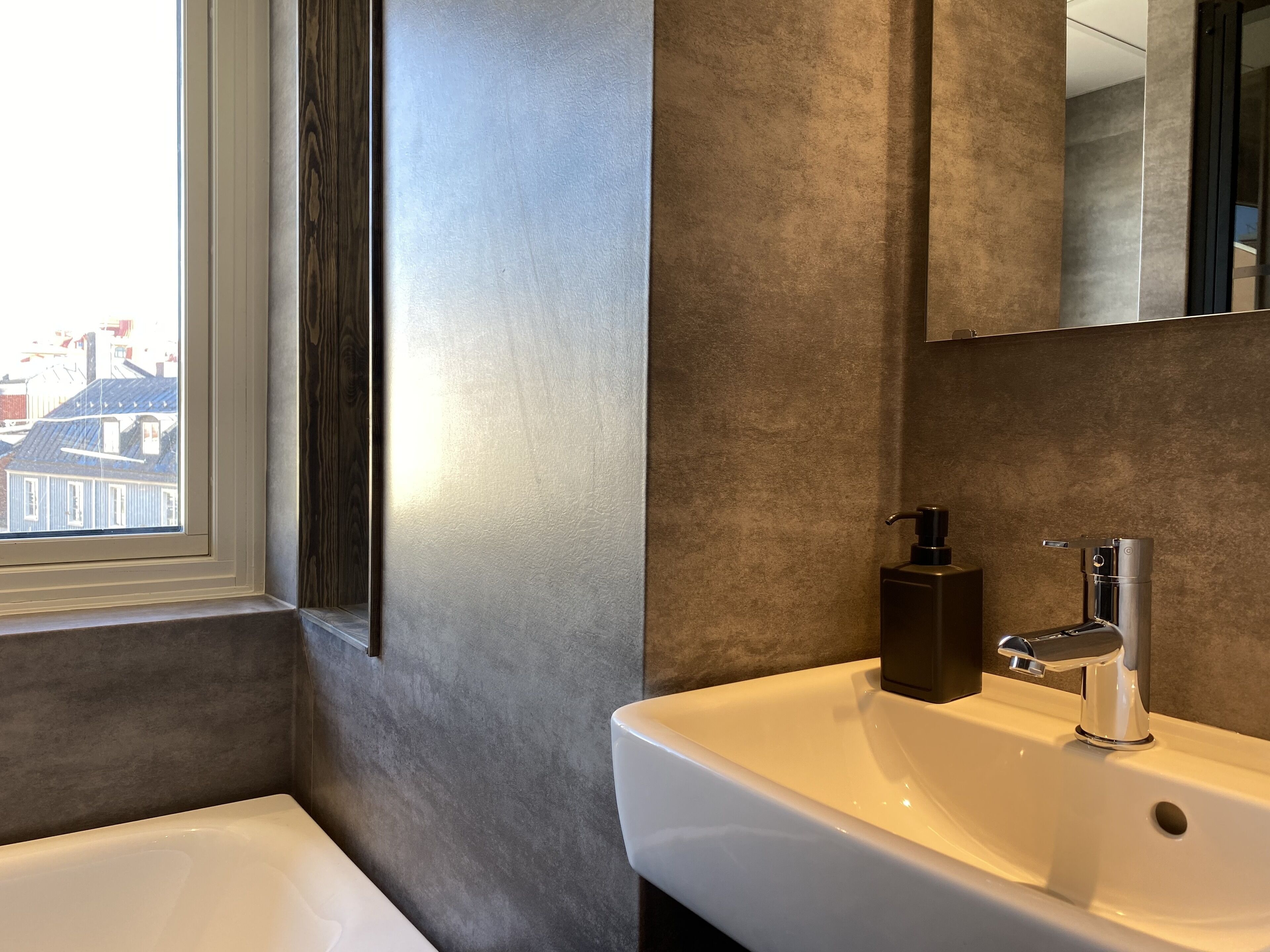 double room, city view | bathroom | shower, towels