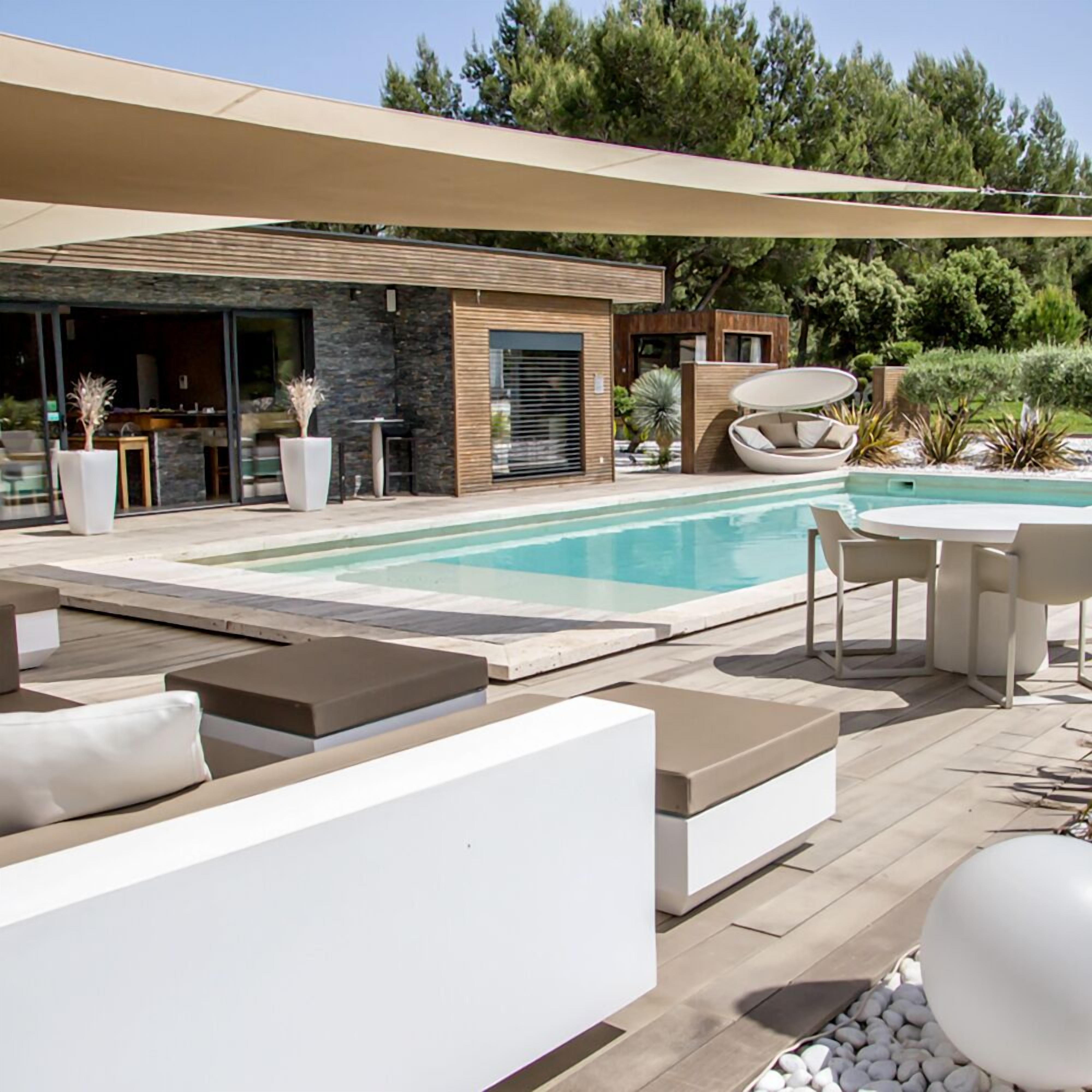 Outdoor pool, open 8 AM to 10 PM, pool umbrellas, sun loungers