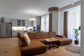 Superior Apartment, 2 Bedrooms | Living area | TV - Sting Old Town Ostrava (Ostrava)