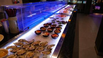 Dinner served, international cuisine