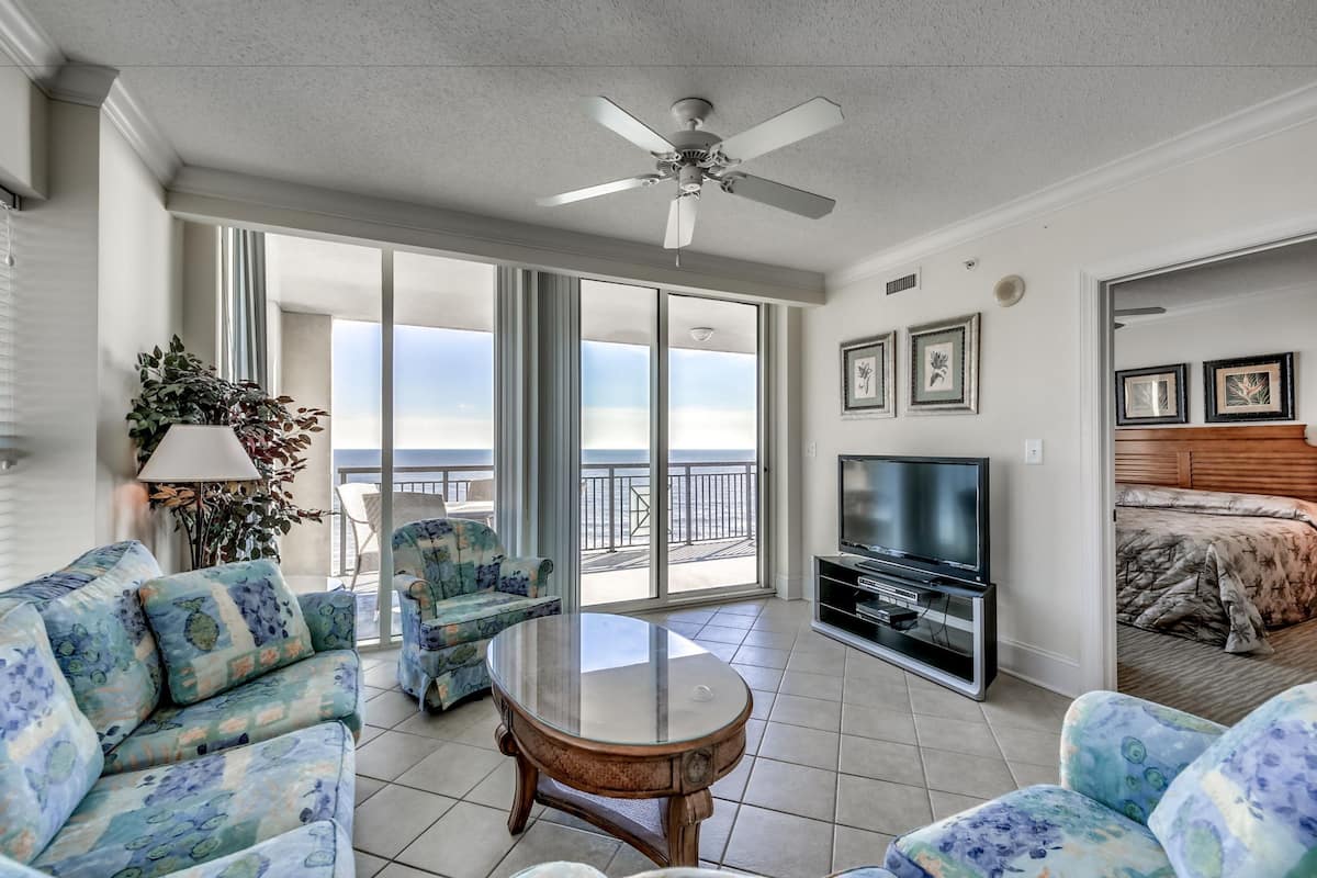 Condo, 3 Bedrooms, Beach View | Living room | Flat-screen TV, DVD player