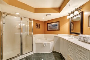 Condo, 4 Bedrooms, Non Smoking, Beach View | Bathroom | Combined shower/bathtub, hair dryer, towels - Ocean Bay Club by Condo-World (North Myrtle Beach)