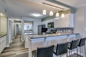 Condo, 4 Bedrooms, Beach View | Private kitchen | Fridge, microwave, oven, stovetop - Summit by Condo-World (North Myrtle Beach)