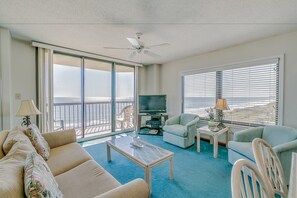 Condo, 2 Bedrooms, Beach View | Living room | Flat-screen TV, DVD player - Wellington by Condo-World (North Myrtle Beach)