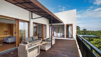 Penthouse, 1 cama King size, balcón, vista al jardín (Puri) | 1 habitación y ropa de cama de alta calidad