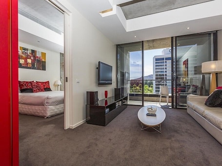 Apartment, 1 Bedroom (New Acton 607) | Living room | LCD TV, DVD player