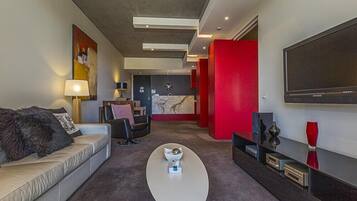 Apartment, 1 Bedroom (New Acton 607) | Living room | LCD TV, DVD player