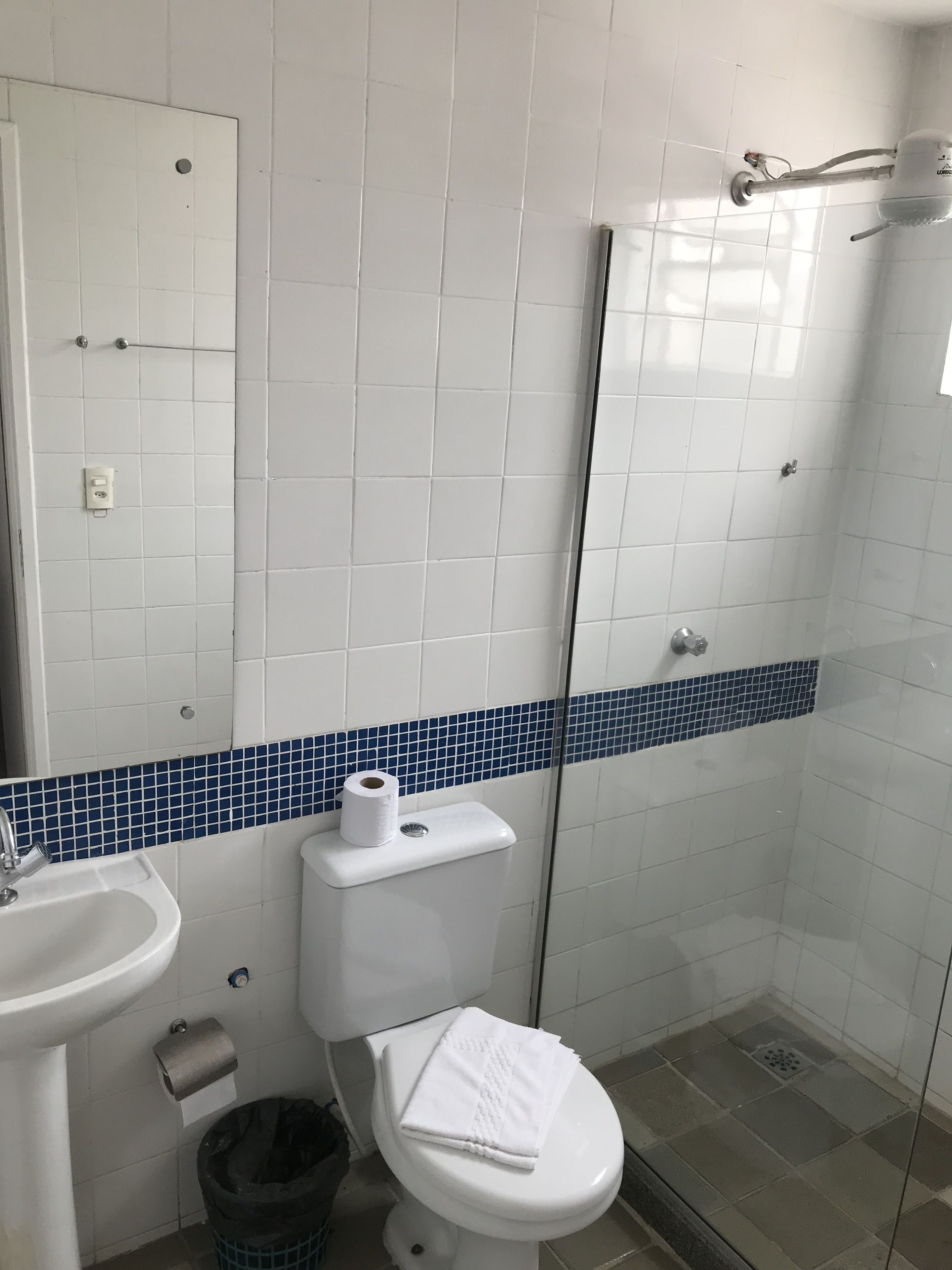 triple room | bathroom | shower, hair dryer, towels