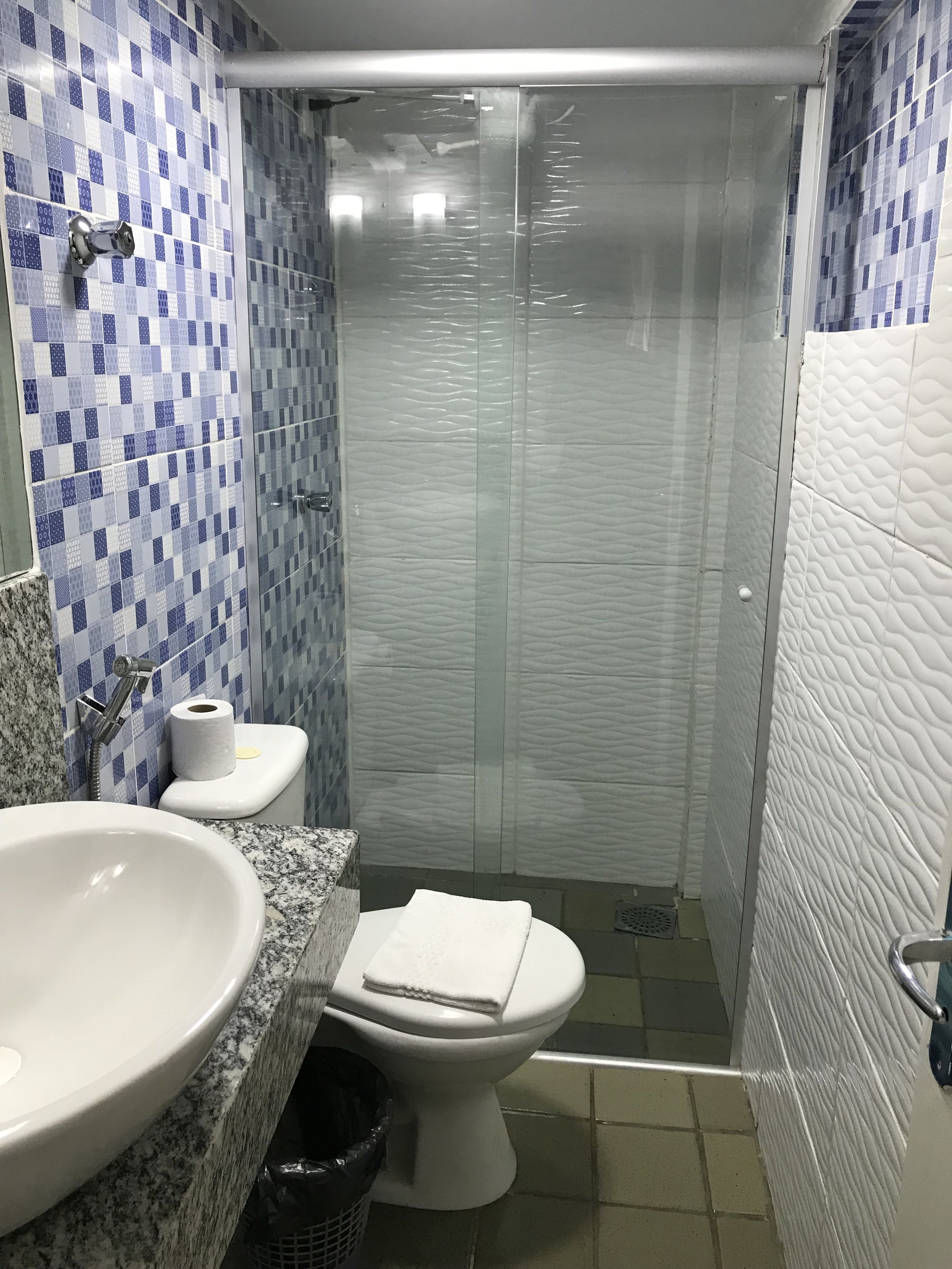 double room | bathroom | shower, hair dryer, towels
