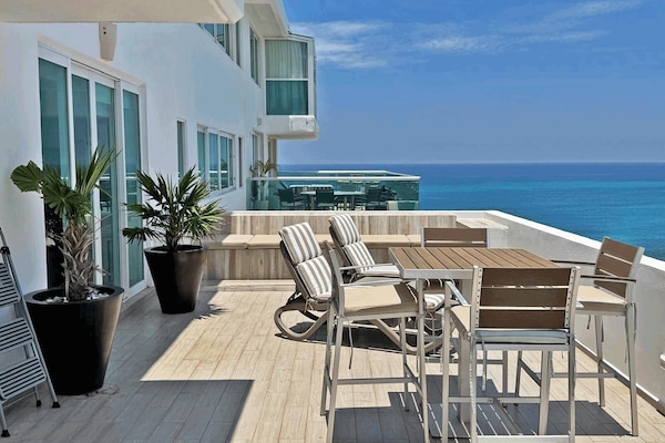 Expansive Private Terrace with Caribbean Views