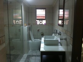 Standard Double Room, 1 Queen Bed | Bathroom | Separate tub and shower, deep soaking tub, free toiletries, towels