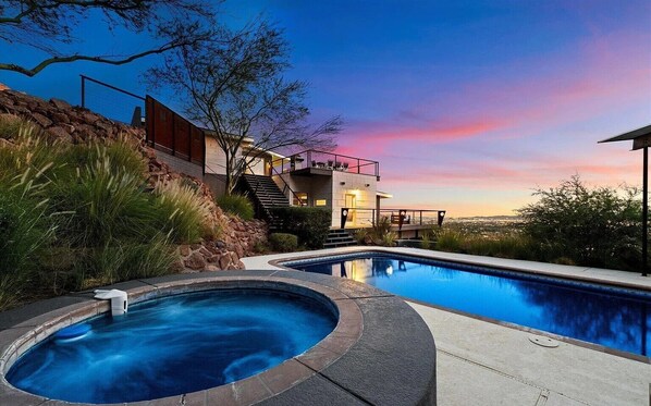 Outdoor pool, a heated pool