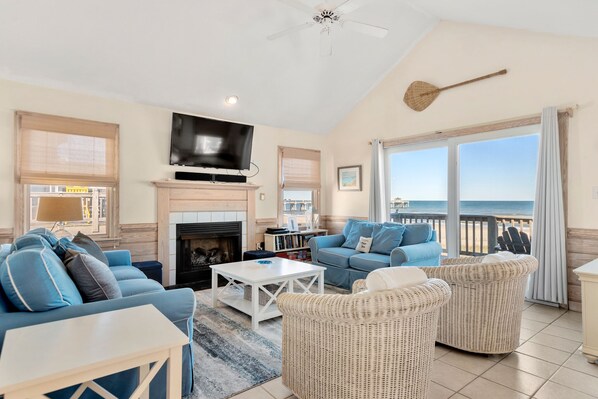 TV, fireplace, DVD player, table football