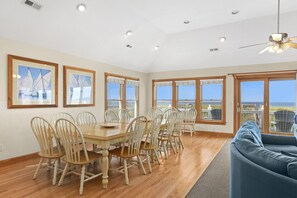 Dining - Bottoms Up: Gorgeous oceanfront home, elevator, private heated pool, hot tub and (Nags Head)
