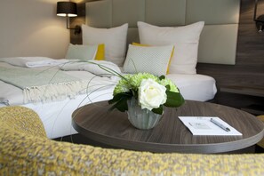 In-room safe, desk, laptop workspace, blackout curtains