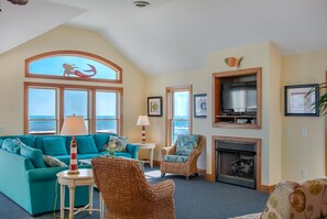 TV, fireplace, DVD player, foosball