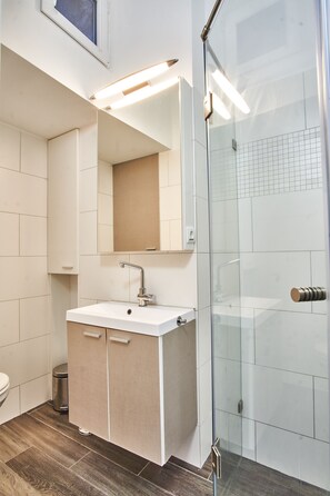 Ducha, secador de pelo, toallas