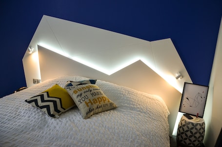 1 habitación y ropa de cama de alta calidad