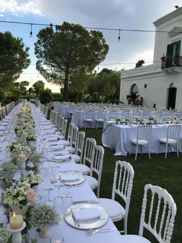 Outdoor banquet area